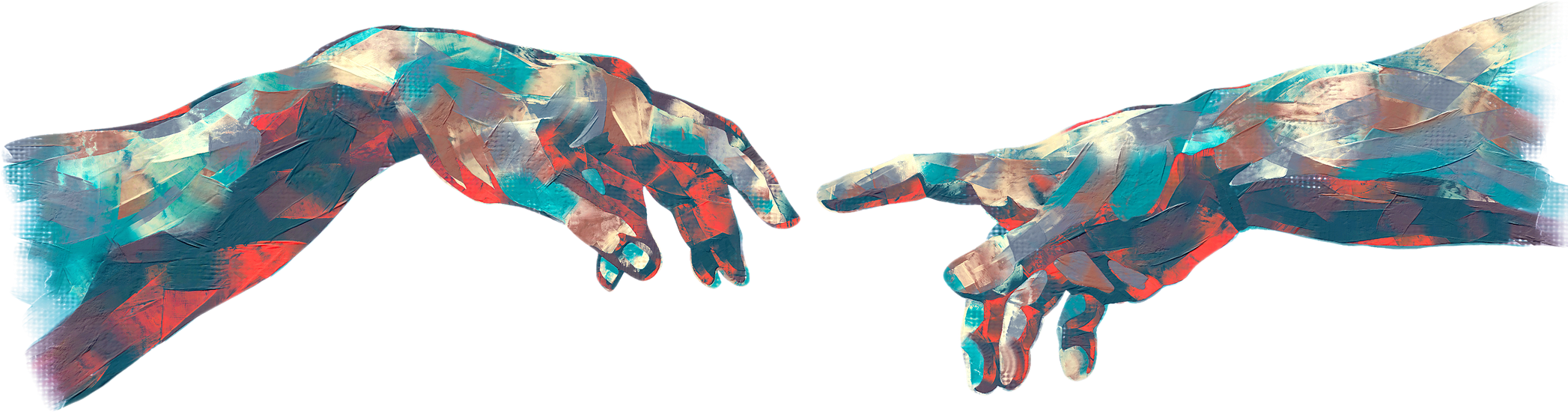 Fine art painting hand painted hands Michelangelo's masterpiece